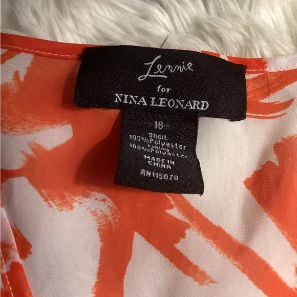 Nina Leonard Orange and White Floral Maxi Dress - Picture 13 of 16
